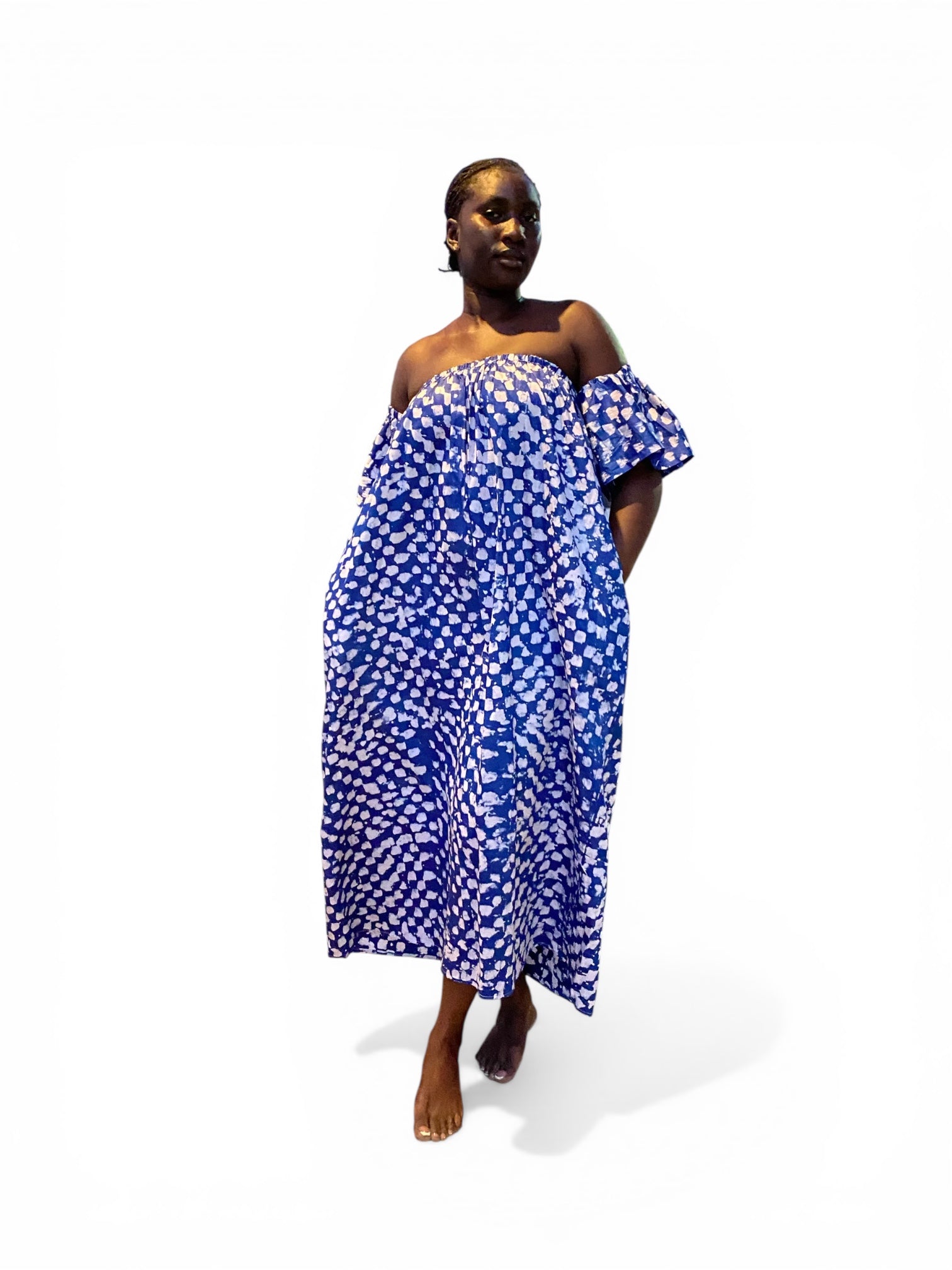 artisanal blue maxi dress Pebble Drop Shoulder – Resist-Dyed Cotton AVAILABLE DATE:2026-05 Bow-Detail A-Line Midi Dress structured drape SETS:7PC - FOOTIE HAT BLANKET BIB BURP GOWN CLIP