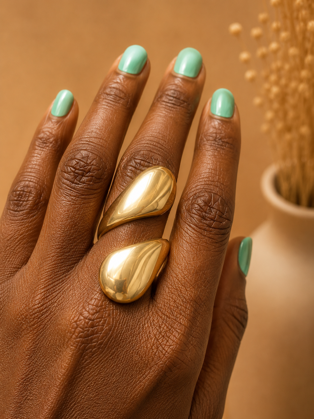 Double Spiral Ring - Solid Brass