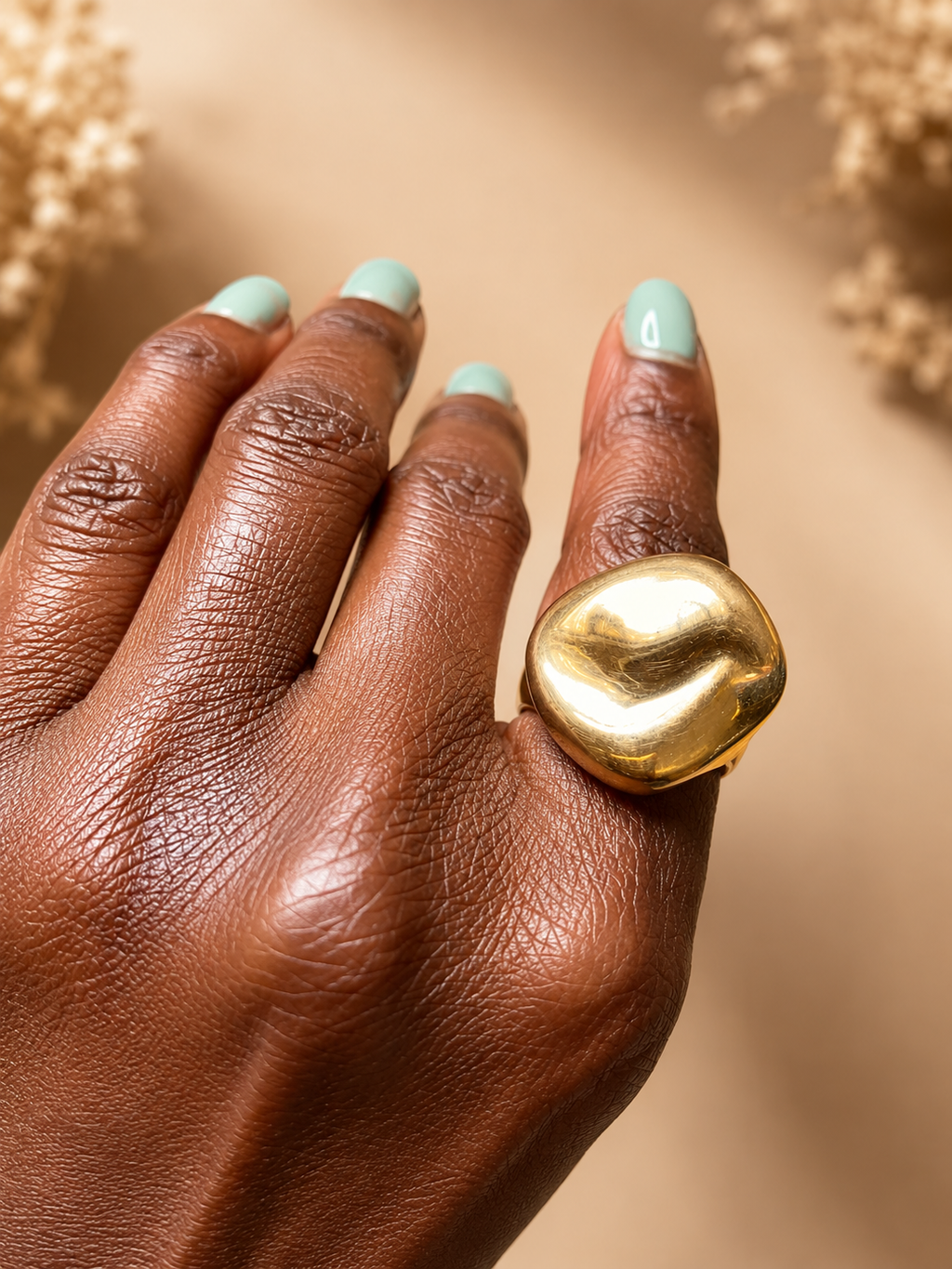 Pebble Ring - Solid Brass