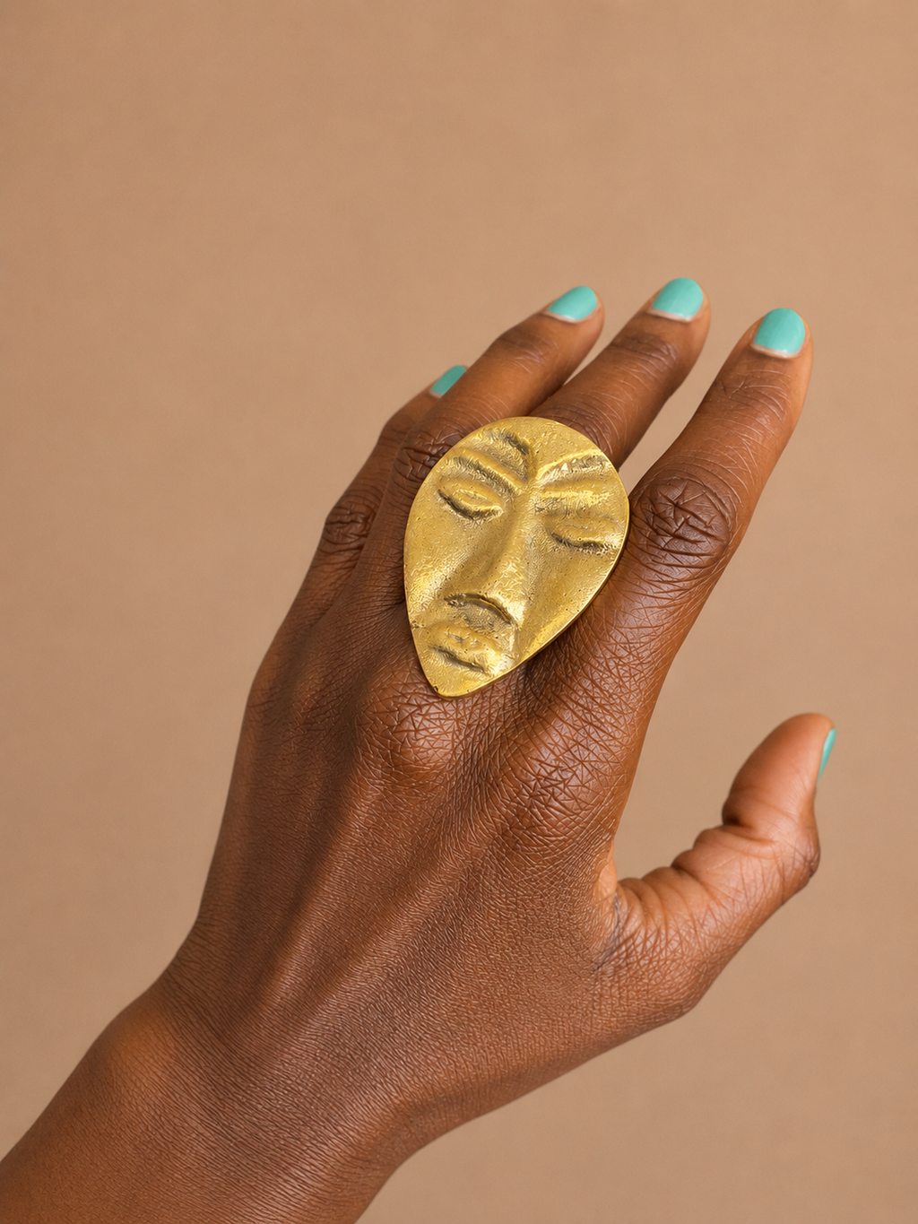 Chunky Mask Ring - Solid Brass | Ayo & Aye