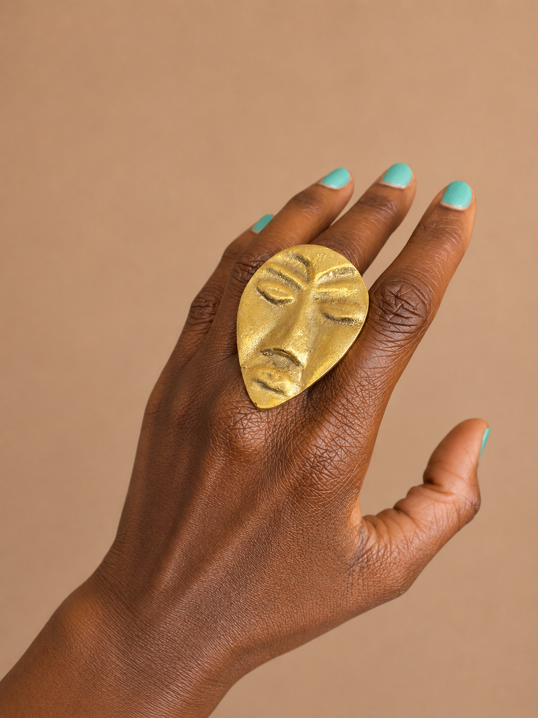 Chunky Mask Ring - Solid Brass | Ayo & Aye
