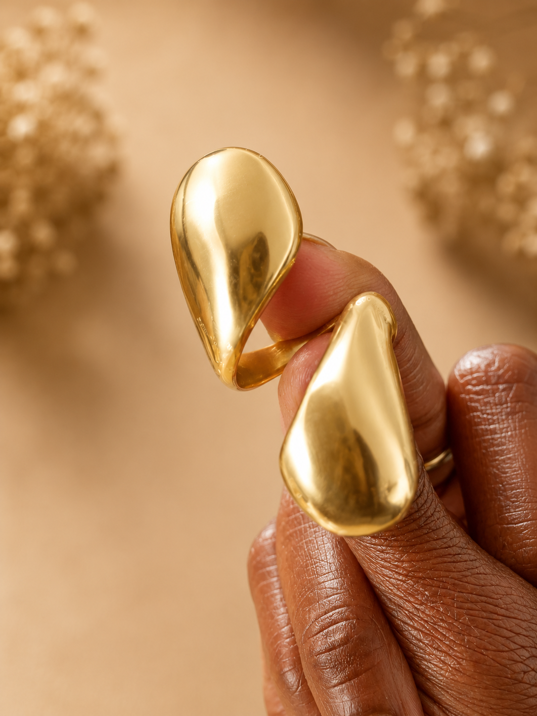 Double Spiral Ring - Solid Brass