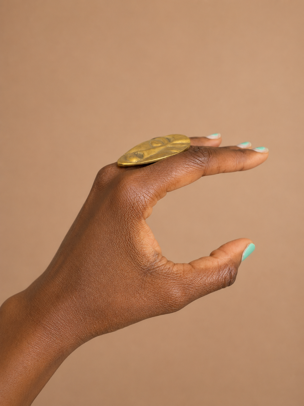 Chunky Mask Ring - Solid Brass | Ayo & Aye
