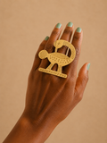 Brass Sankofa Adinkra Ring – African Heritage Statement Ring | Ayo & Aye