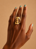 Football 2026 Team Appreciation | Unisex Adinkra Symbol Brass Ring | Ayo & Aye