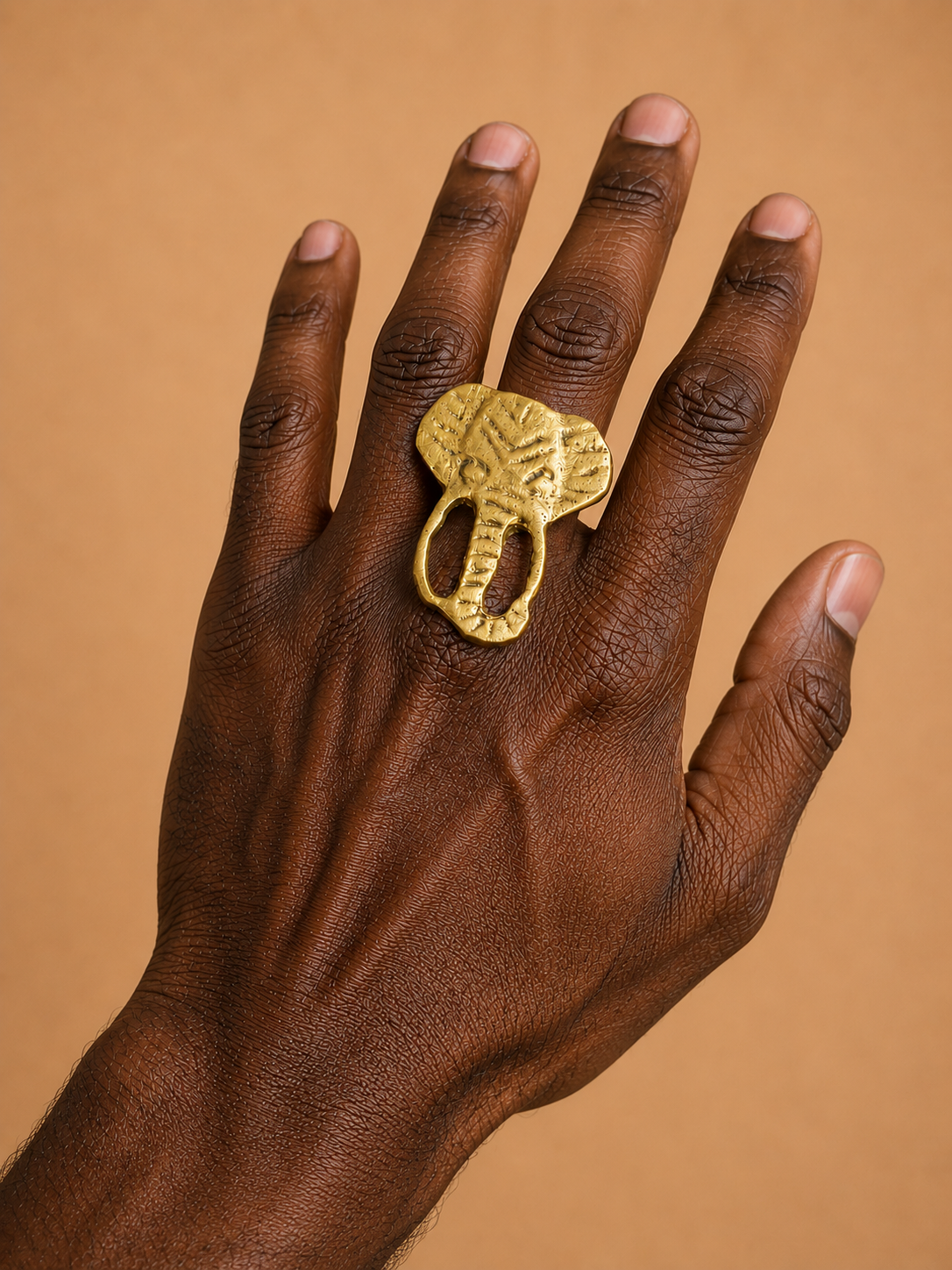 Football 2026 Team Appreciation | Brass Elephant Ring – African Safari Statement Ring | Ayo & Aye