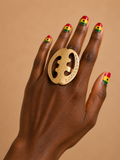 Football 2026 Team Appreciation | Brass Adinkra Ring | Large Round Symbol Ring | African Heritage Jewelry | Handmade Statement Ring