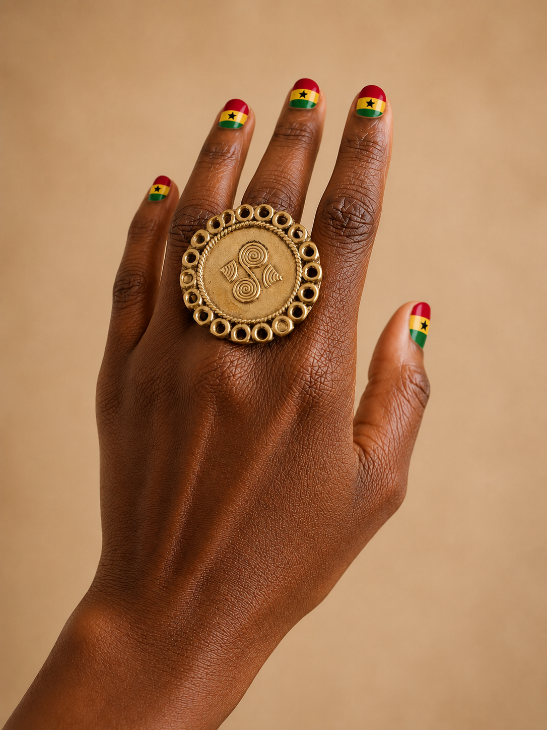 Football 2026 Team Appreciation | Akan Medallion Ring – Solid Brass | Ayo & Aye