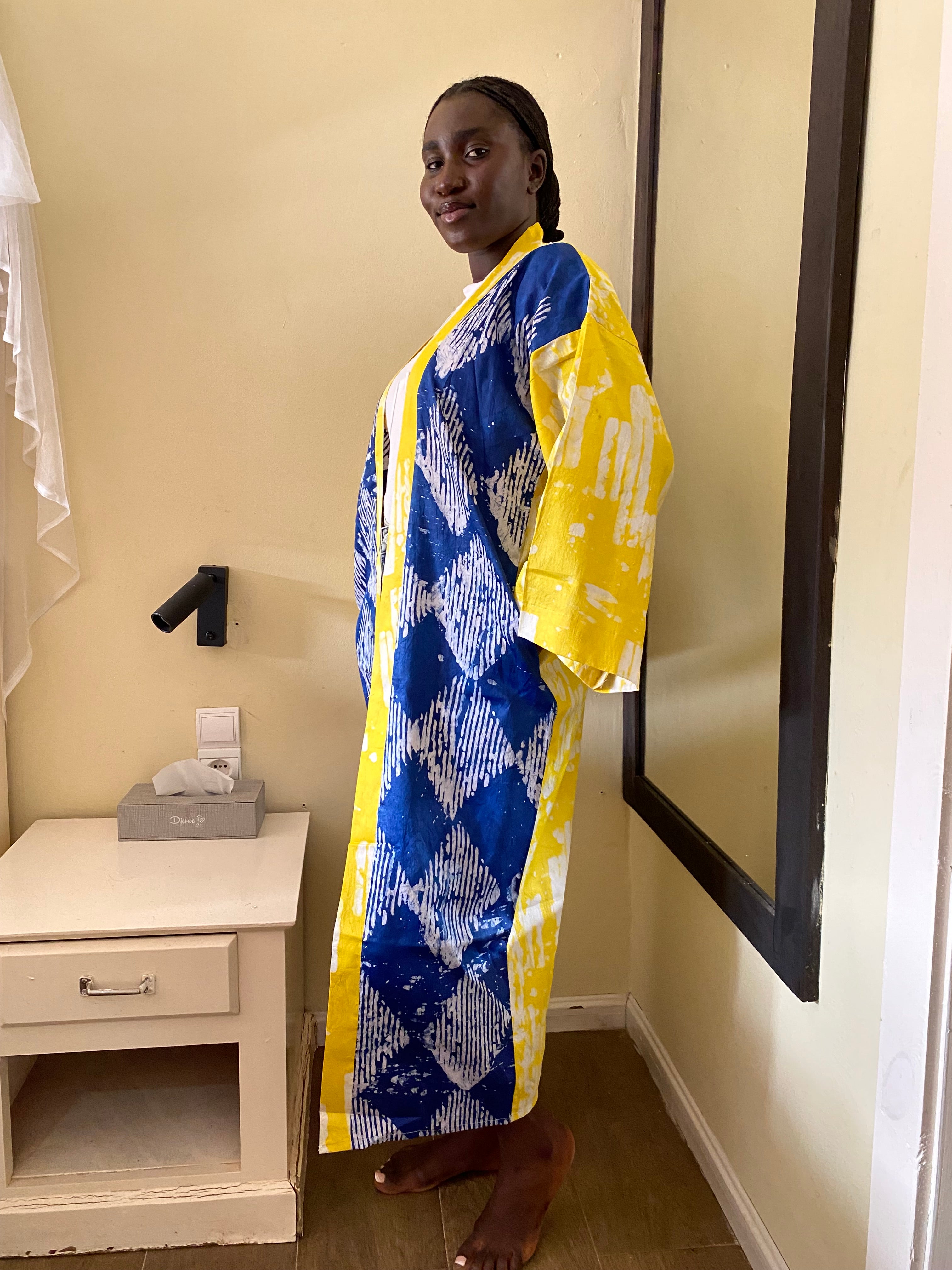 The Kumi Resort Kimono, Multi-colored SS25 #005, Artisanal Batik, 100% Cotton (M-XL)
