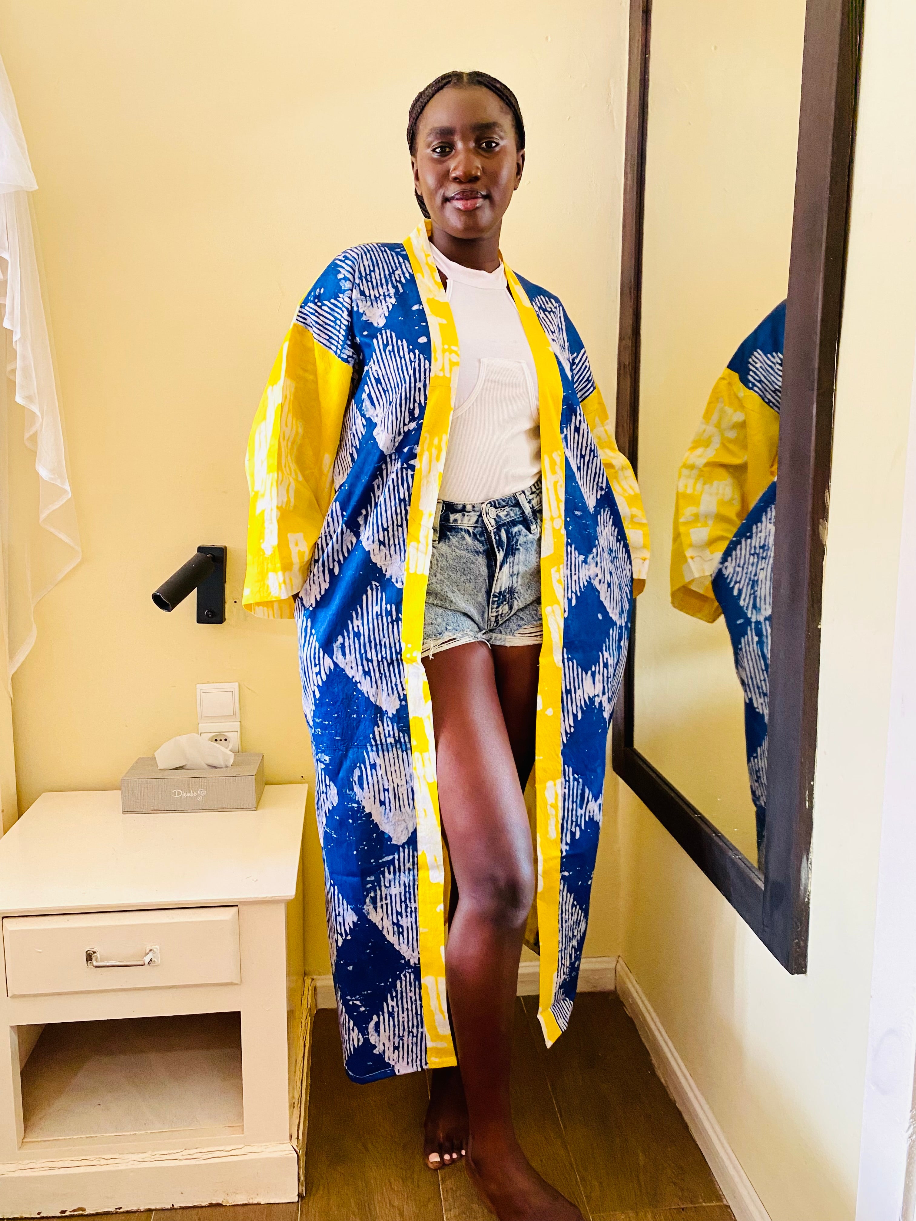 The Kumi Resort Kimono, Multi-colored SS25 #005, Artisanal Batik, 100% Cotton (M-XL)