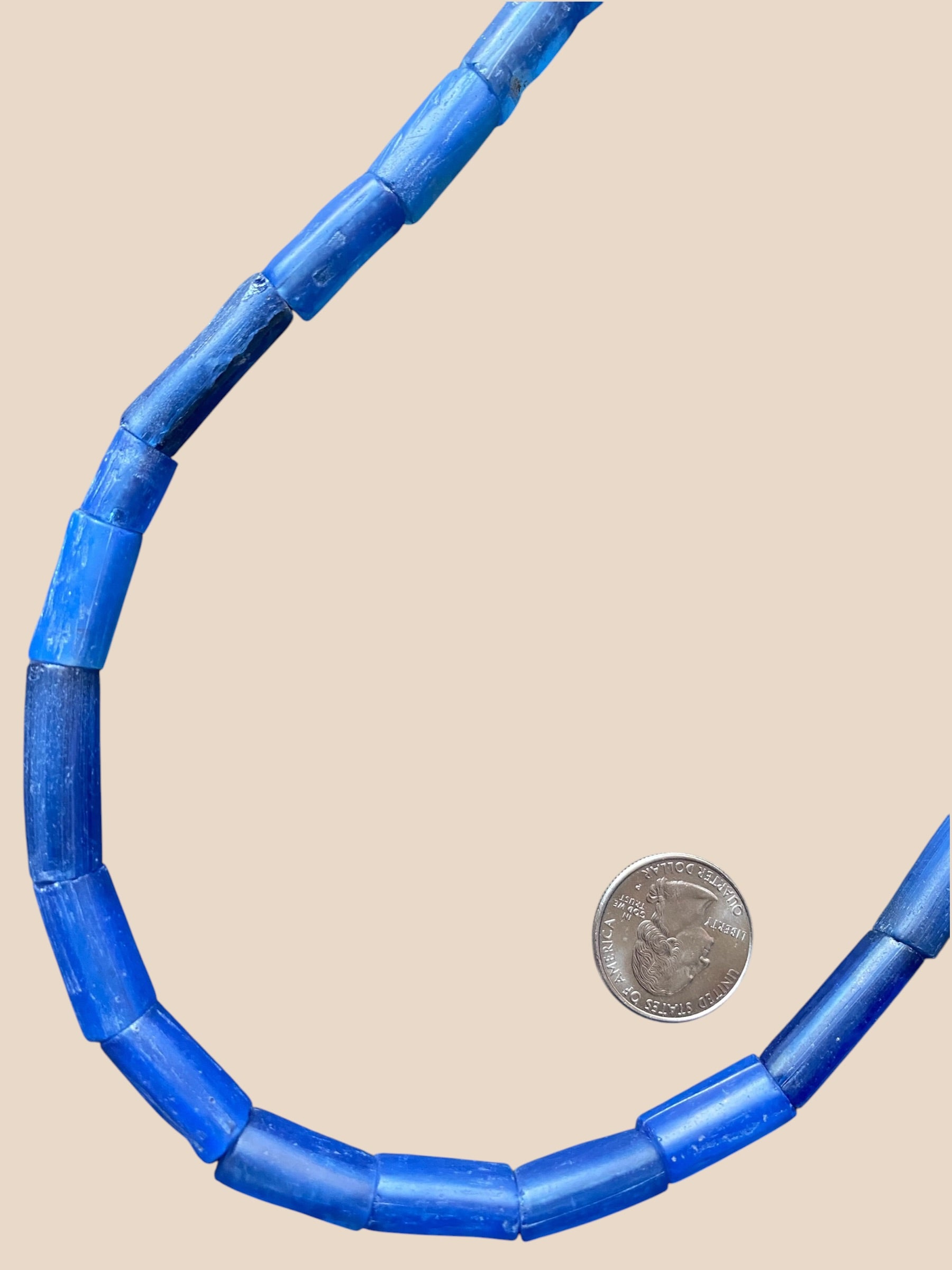Antique Russian Blue / Segi / Ile-Ife Glass Bead Necklace No. 2
