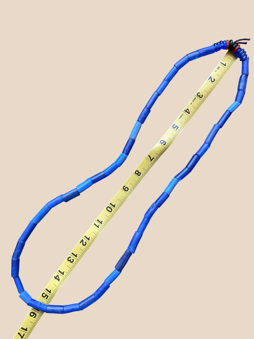 Antique Russian Blue / Segi / Ile-Ife Glass Bead Necklace No. 1