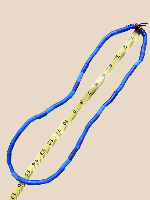 Antique Russian Blue / Segi / Ile-Ife Glass Bead Necklace No. 1