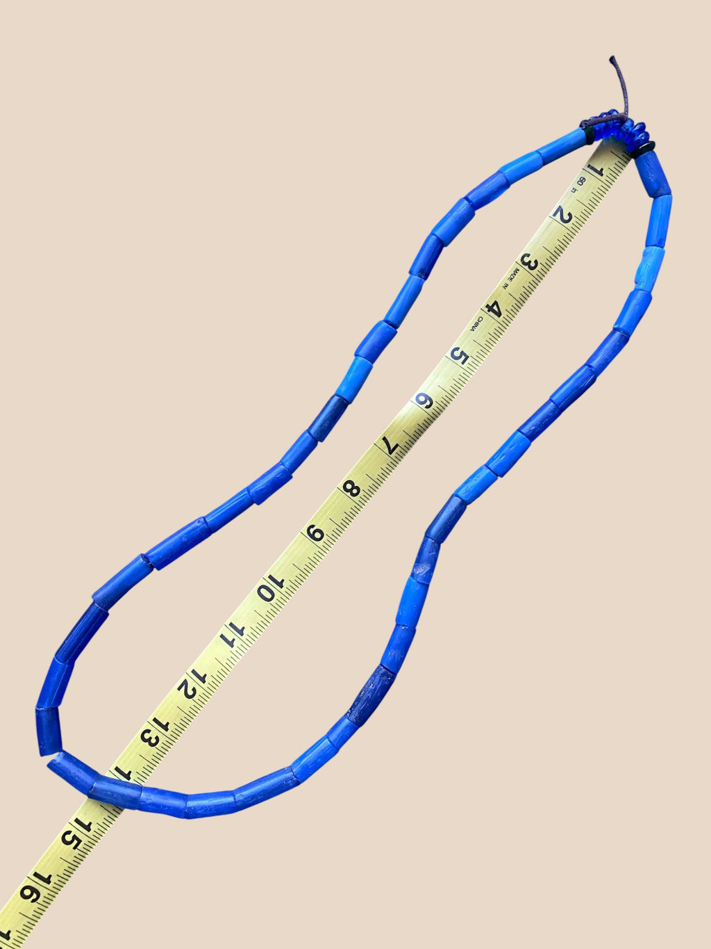 Antique Russian Blue / Segi / Ile-Ife Glass Bead Necklace No. 2