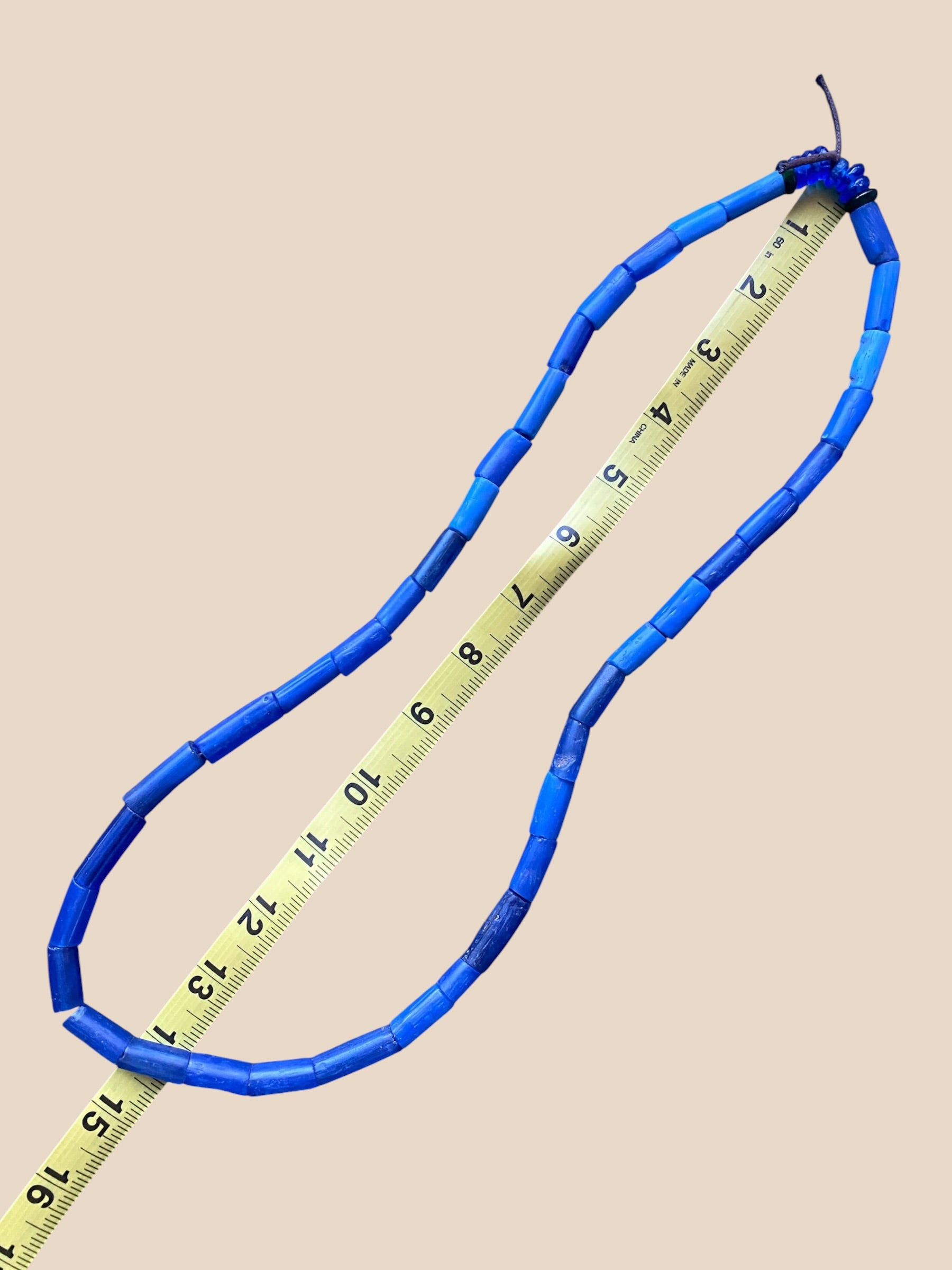 Antique Russian Blue / Segi / Ile-Ife Glass Bead Necklace No. 2