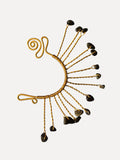 Brass Wire Ear Cuff | Non Pierced Statement Jewelry | Black Stone Accent | Handmade Wire (Copy)