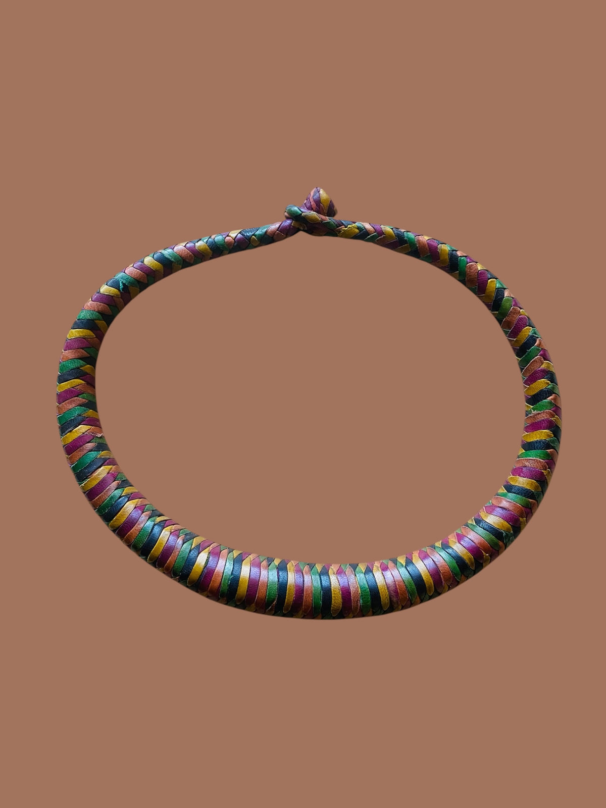 Tuareg Style Chunky (Large) Woven Leather Necklace | African Statement Jewelry | Ayo & Aye
