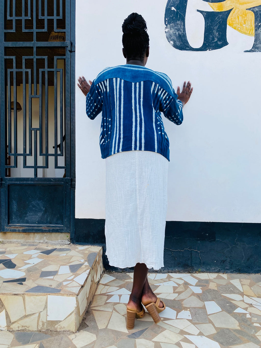 Authentic Resist-Dyed Vintage Mossi Indigo Jacket – Handwoven Button-Down, No. 01 (M/L) | Ayo & Aye