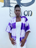 Authentic Resist-Dyed Purple Indigo Jacket – Bamana Handwoven Open Front, No. 02 (M/L) | Ayo & Aye