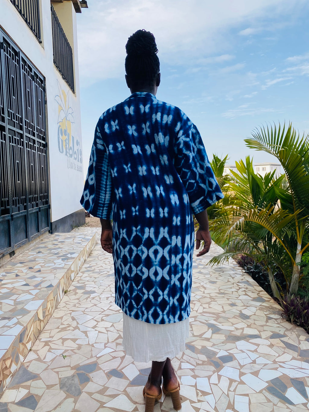 Authentic Resist-Dyed Indigo Duster – Bamana Handwoven Open Front Jacket, No. 03 | Ayo & Aye