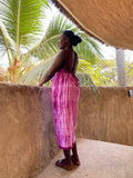 Rose Pink Stitch-Resist Hand-Dyed Strappy Back Maxi Dress – Cotton | Ayo & Aye