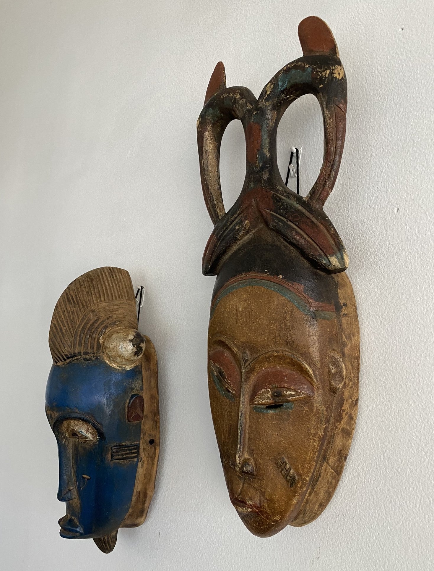 African Mask of the Baoule People Ivory Coast, 5" (L) X 16.5" (H)
