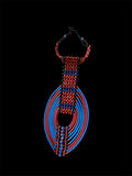 Heishi Vinyl Disc Princess Necklace – Blue, Red & Black Statement Necklace