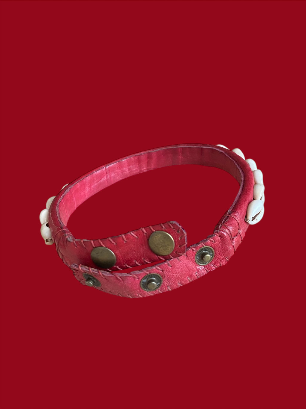Red Cowrie Shell Leather Choker Necklace – Handcrafted African Jewelry | Ayo & Aye
