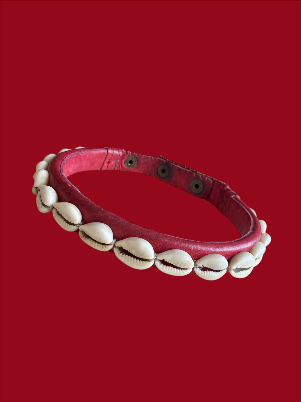 Red Cowrie Shell Leather Choker Necklace – Handcrafted African Jewelry | Ayo & Aye