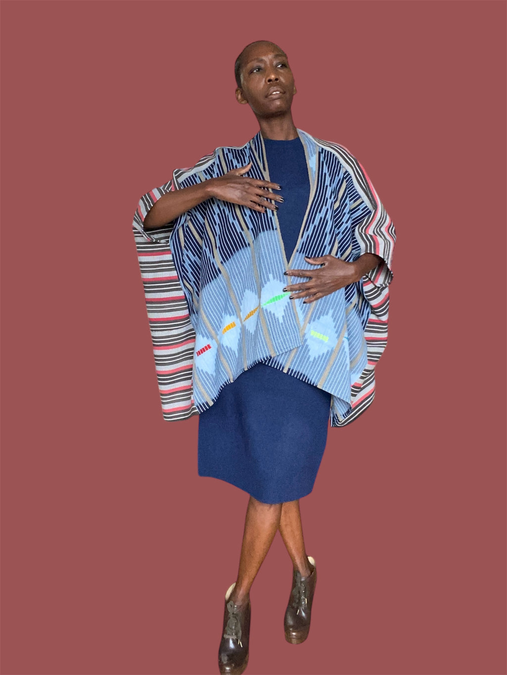 Cocoon Cardigan Baoule & Dan Fani Weave (Spiced Cocoa), One Size, Fluid Fit
