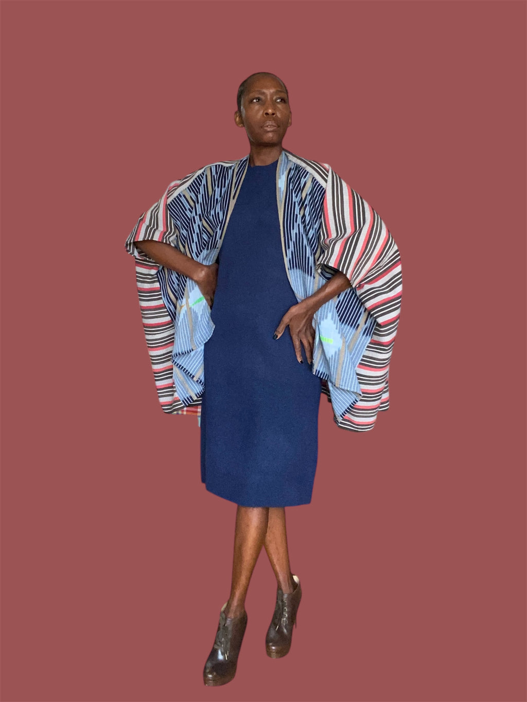 Cocoon Cardigan Baoule & Dan Fani Weave (Spiced Cocoa), One Size, Fluid Fit