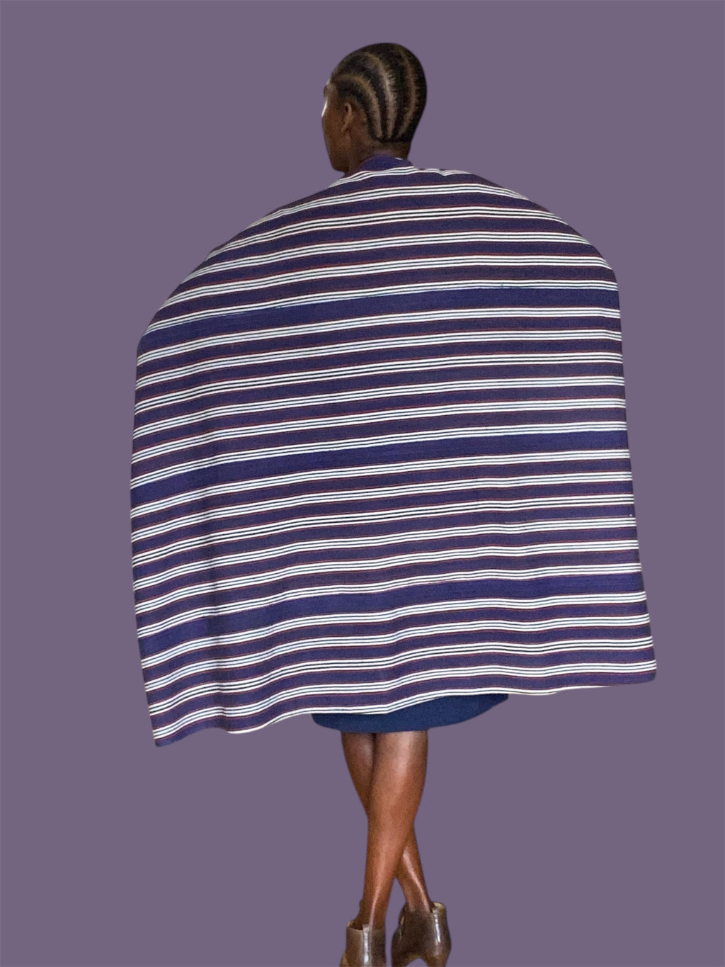 Cocoon Cardigan in Mossi Indigo & Dan Fani Weave (Violet Indigo), One Size, Fluid Fit