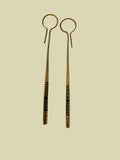 Tuareg Brass Earrings | Long Etched Drop Earrings | Minimalist African Jewelry | Handcrafted Brass Dangles | Lightweight Artisan Earrings