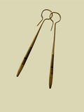 Tuareg Brass Long Drop Earrings | Hand-Etched African Jewelry | Lightweight Minimalist Earrings | Artisan Made