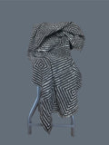 Geometric Mudcloth Throw Blanket – Dark Brown and Beige Handwoven African Cotton