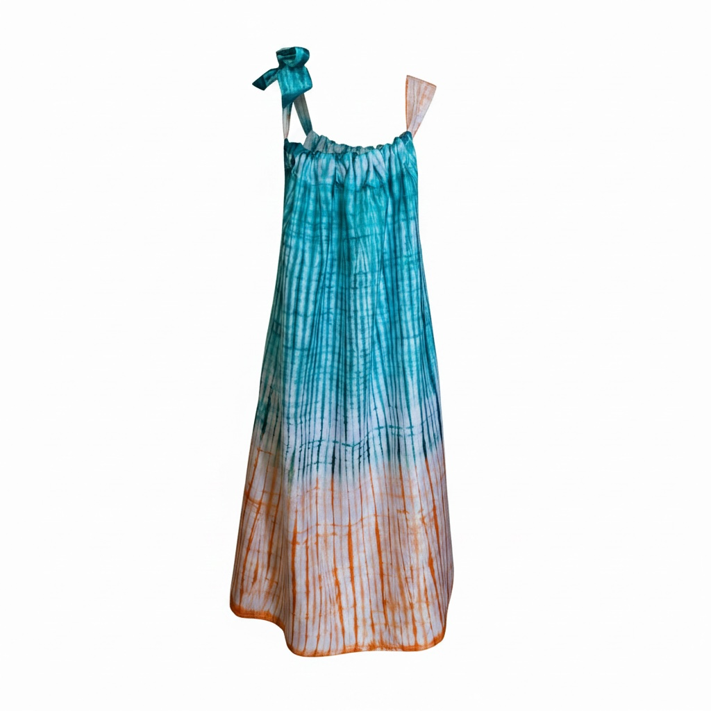 Idowu Tie-Neck Maxi Dress – Artisanal Resist-Dyed Cotton | Ayo & Aye