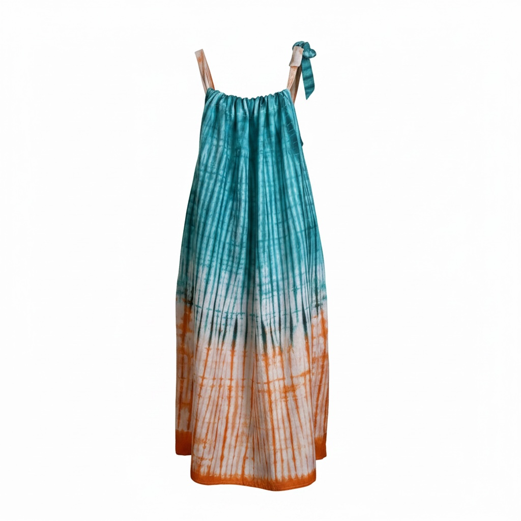 Idowu Tie-Neck Maxi Dress – Artisanal Resist-Dyed Cotton | Ayo & Aye