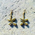 Cowrie Shell Flower Earrings with Brass Beads – African Artisan Jewelry | Ayo & Aye