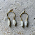 White Horn Brass Semi Circle Drop Earrings – African Statement Jewelry | Ayo & Aye