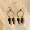 Brown Horn Brass Semi Circle Drop Earrings – African Statement Jewelry | Ayo & Aye