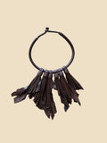 Brown Rosette Leather Statement Necklace – Handcrafted African Jewelry | Ayo & Aye