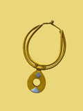 Yellow Tuareg Leather Statement Necklace – Handcrafted African Jewelry | Ayo & Aye
