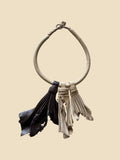 Natural and Brown Rosette Leather Statement Necklace – Handcrafted African Jewelry | Ayo & Aye