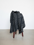 Chevron Bogolan Throw Blanket – Dark Brown & Natural