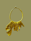 Yellow Rosette Leather Statement Necklace – Handcrafted African Jewelry | Ayo & Aye