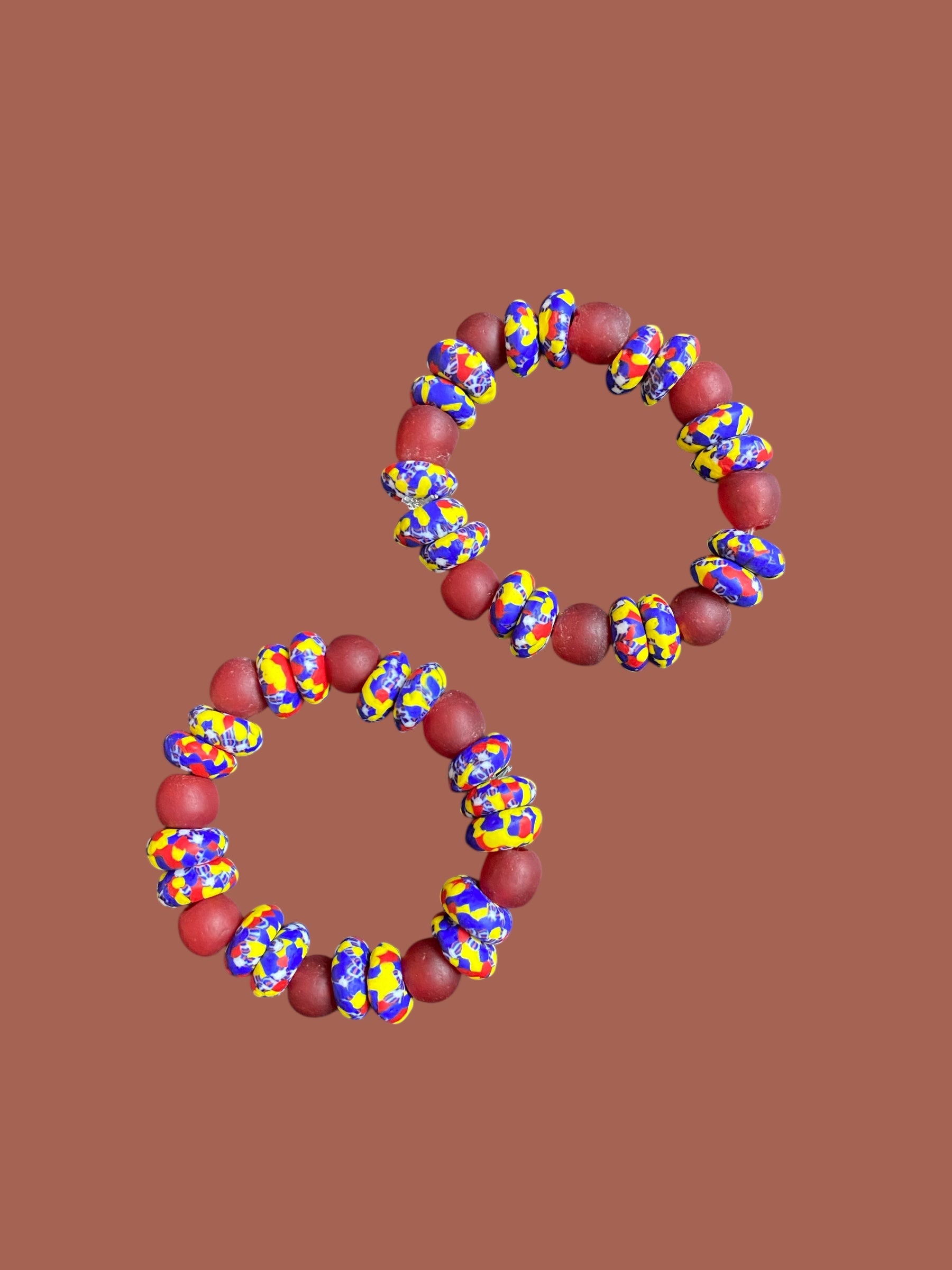 Niger Crossing Bead Bracelet  - Set of Two