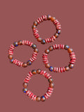 Crimson Dune Krobo Bead Bracelet