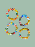Lagoon Mosaic Krobo Bead Bracelet  - Set of Four