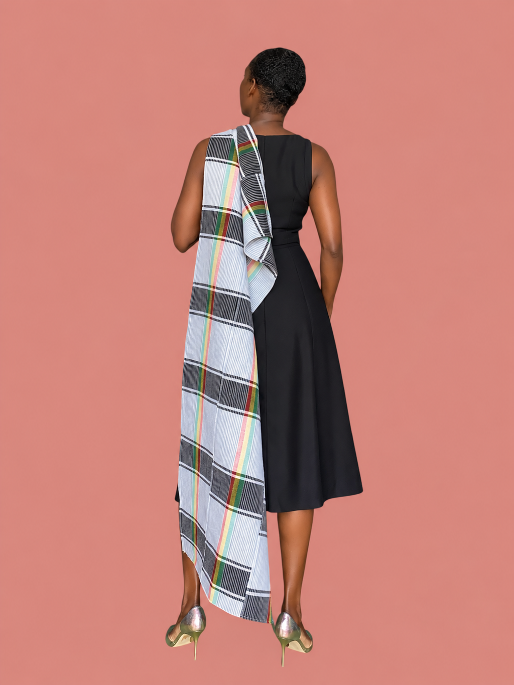 Manjak Handwoven Shawl | Bleenj Cloth| Black and White Multicolor | Ayo & Aye
