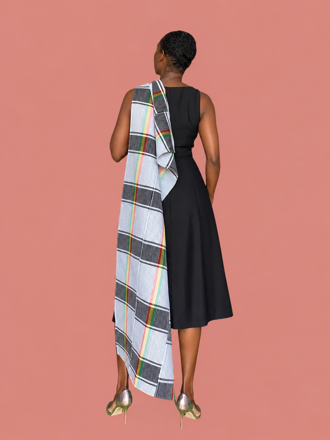 Manjak Handwoven Shawl | Bleenj Cloth| Black and White Multicolor | Ayo & Aye